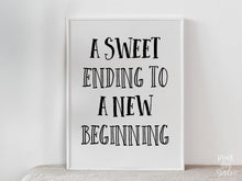 PRINTABLE A Sweet Ending To A New Beginning Sign, Graduation Party Decor, Graduation Sign, Grad Party Decor