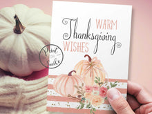 Thankful Blessed Grateful Happy Thanksgiving Cards Set PRINTABLE