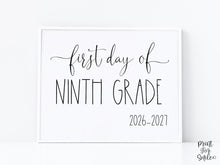 First Day Of 9th Grade Sign Ninth PRINTABLE Back To School Sign Photo Prop