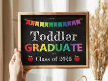 Toddler Graduation Sign, Toddler Graduate Sign, PRINTABLE, Chalkboard Photo Prop 2025