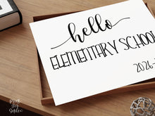 Hello Elementary School Sign PRINTABLE, First Day Of School, Back To School Sign, Clean, Instant Download