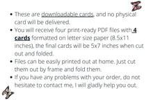 Thankful Blessed Grateful Happy Thanksgiving Cards Set PRINTABLE