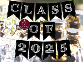 Class Of 2025 Banner Printable Graduation Party Decorations