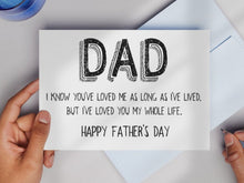 Printable Fathers Day Card Daughter Son