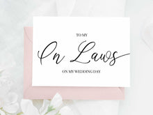 To My In Laws On My Wedding Day Card PRINTABLE