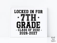 First Day Of 7th Grade Sign Boy Girl Printable, 1st Day Seventh Bold Clean Minimalist Back To School Sign
