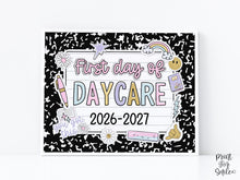 First Day Of Daycare Sign Pastel PRINTABLE, First Day Of School Sign For Girl 1st Day Photo Prop