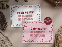 Galentines Day Bestie Card PRINTABLE Trendy Cute Gift