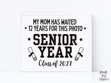 Funny Senior Year First Day Sign PRINTABLE 12th Grade Sign Class Of 2027 Last High School Sign Photo Prop Bold Simple Modern