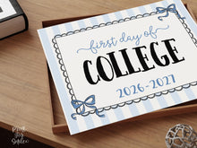 First Day Of College Sign Coquette PRINTABLE Back To School Sign, Photo Prop, Instant Download, Cute Bow, Whimsical, Elegant Sign Lace