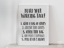 Build Your Walking Tacos Bar Sign PRINTABLE Graduation Grad Party Decor, Table Sign, College Graduation