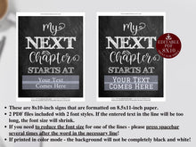 My Next Chapter Starts At Graduation Sign PRINTABLE Party Decorations Personalizable