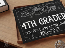 First Day Of Fourth Grade Sign, 4th Grade Sign, School Sign, Chalkboard, Back To School PRINTABLE