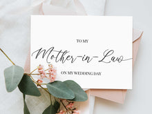 To My Mother In Law On My Wedding Day Card PRINTABLE