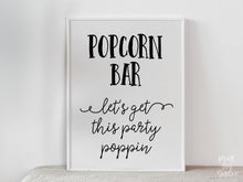 PRINTABLE Popcorn Bar Sign Graduation Sign, Grad Party Decor, Table Sign, College Graduation