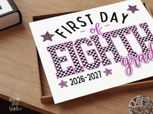 First Day of 8th Grade Sign Printable, Trendy Checkered Leopard Preppy Poster, Eighth Grade 1st Day Back To School Sign, Instant Download