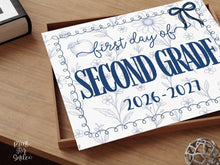First Day Of Second Grade Sign, Toile PRINTABLE 2nd Grade Back To School Sign, Photo Prop 1st Day Coquette Bow, Instant Download