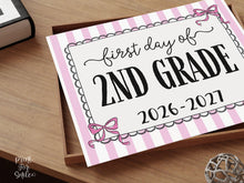 Pink First Day Of 2nd Grade Sign Coquette PRINTABLE, Second Grade Girl Back To School Sign, 1st Day Photo Prop, Instant Download