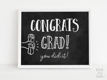 Congrats Grad Sign, Graduation Sign, You Did It, Congrats Grad Party Decorations PRINTABLE