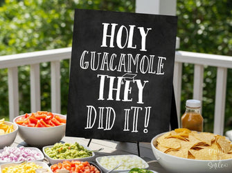 PRINTABLE Holy Guacamole They Did It Sign, Graduation Party Decorations, Fiesta, Grad Party Decor, Chalkboard