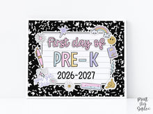 First Day Of Pre-K Sign Pastel PRINTABLE, First Day Of School Sign For Girl 1st Day Photo Prop
