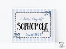 First Day Of Sophomore Year Sign Coquette PRINTABLE Back To School Sign Photo Prop Instant Download, Whimsical Class Of 2029 10th Grade Lace