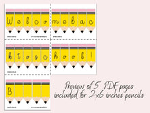 Welcome Back To School Banner Pencil PRINTABLE