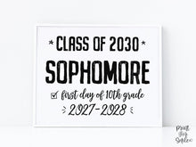 4 First Day Of Freshman Year Sign BUNDLE, High School Signs, Class Of 2030, 9th Grade Sign, PRINTABLE Photo Prop Modern