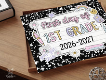 First Day Of First Grade Sign Pastel PRINTABLE, First Day Of 1st Grade, First Day Of School Sign For Girl 1st Day Photo Prop