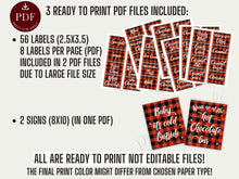 Printable Hot Cocoa Bar Labels and Signs Plaid Design - 56 Labels + 2 Signs  Christmas Party Decorations - DIY PDF