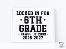 First Day Of 6th Grade Sign Boy Girl Printable, 1st Day Sixth Bold Clean Minimalist Back To School Sign