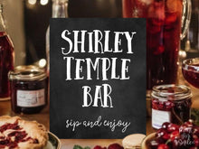 Shirley Temple Bar Sign Printable, Drink Station Decor, Graduation Party Decor, Chalkboard Drink Bar Sign, Digital Download