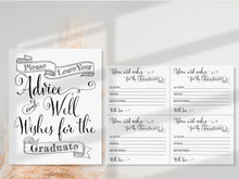 Graduation Advice And Wishes Cards Sign PRINTABLE Party Decorations