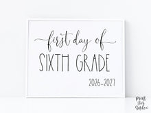 First Day Of Sixth Grade Sign 6th PRINTABLE Back To School Sign Photo Prop