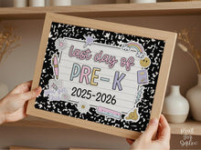 Last Day Of Pre-K Sign Pastel PRINTABLE, Last Day Of School Sign For Girl Photo Prop