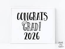 PRINTABLE Congrats Grad Sign, Graduation Sign, Class Of 2026, Congrats Grad Party Decorations