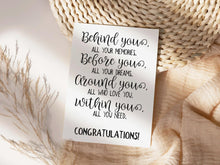 Graduation Card Her Him Gift Printable Behind You All Your Memories