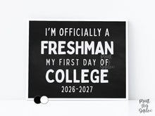First Day of College Sign Printable, Back to School Sign, Simple + Chalkboard 1st Day College Poster, Clean