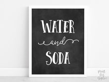 Water And Soda Sign, Graduation Sign, PRINTABLE Chalkboard Graduation Party Decorations, Table Sign, Grad Party Decor