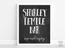 Shirley Temple Bar Sign Printable, Drink Station Decor, Graduation Party Decor, Chalkboard Drink Bar Sign, Digital Download