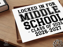 First Day Of Middle School Sign Boy Girl Printable, 1st Day 6th Grade Bold Clean Minimalist Back To School Sign