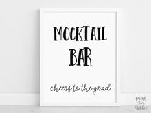 Mocktail Bar Sign Printable, Drink Station Decor, Graduation Party Decor, Dessert Table Sign, Digital Download