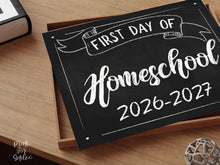 First Day Of Homeschool Sign PRINTABLE Chalkboard School Sign, Photo Prop, Instant Download