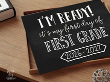 First Day of 1st Grade Sign Printable, Back to School Sign, Clean + Chalkboard 1st Day First Grade Poster for Boy or Girl