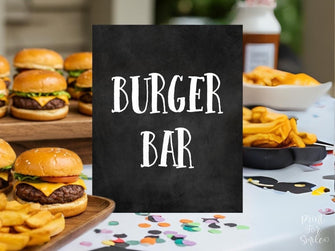 Burger Bar Sign Graduation Sign, PRINTABLE Graduation Party Decorations, Grad Party Decor