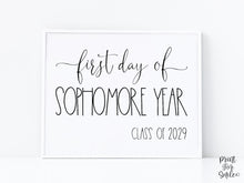 First Day Of Sophomore Year Sign PRINTABLE Back To School Sign Photo Prop