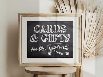 Cards And Gifts Sign PRINTABLE Graduation Chalkboard
