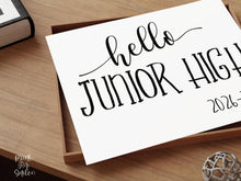 Hello Junior High Sign Printable, First Day Of Junior High, Back To School Sign, Clean, Instant Download