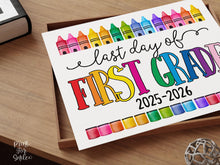 Last Day Of First Grade Sign Fun PRINTABLE, 1st Grade Colorful Photo Prop, End Of School Year, 2026