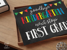 Last Day Of Kindergarten Sign, Kindergarten Graduation Printable, Colorful Chalkboard School Photo Prop